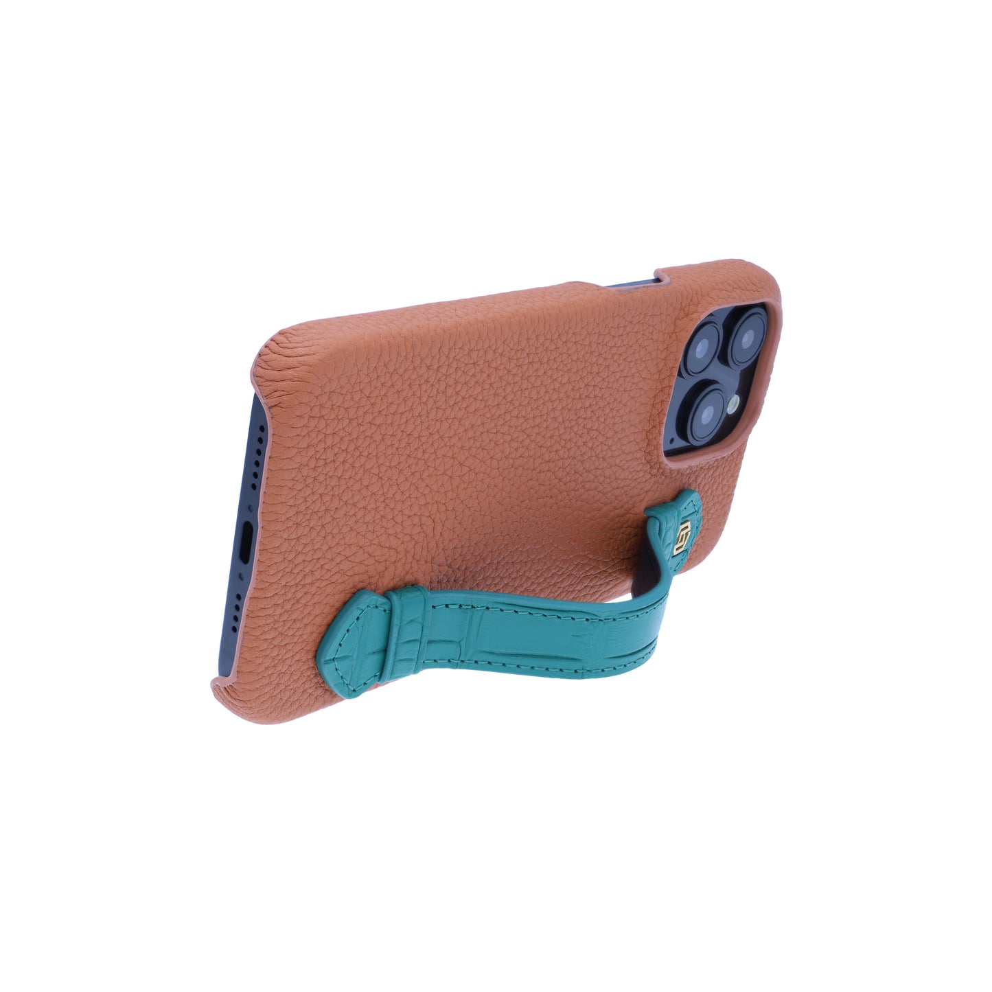 Tan with crocodile side strap Green - iPhone 15 pro max