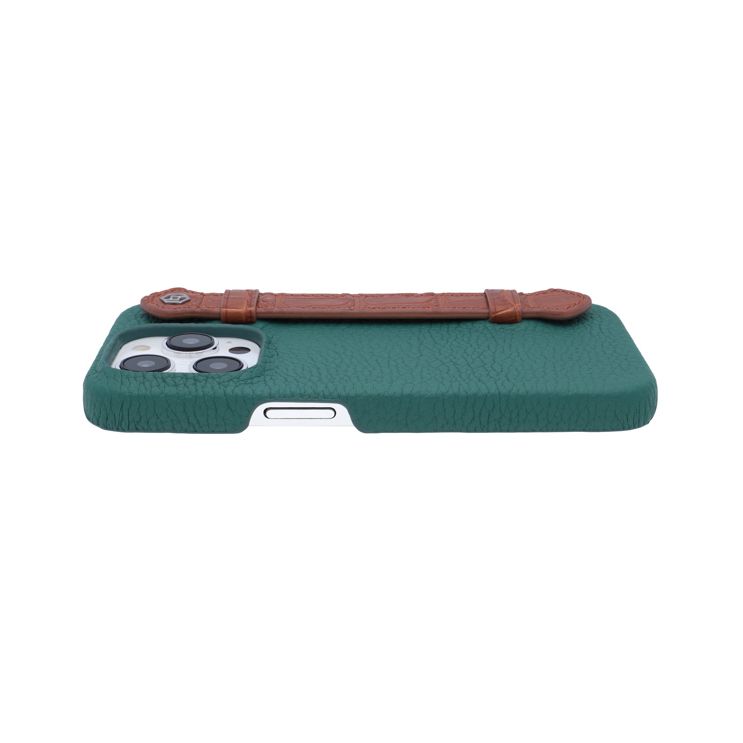 Green with crocodile side strap Brown - iPhone 14 pro