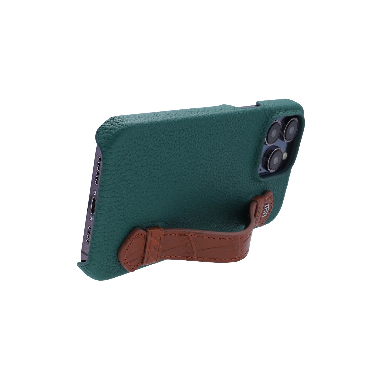 Green with crocodile side strap Brown - iPhone 14 pro max