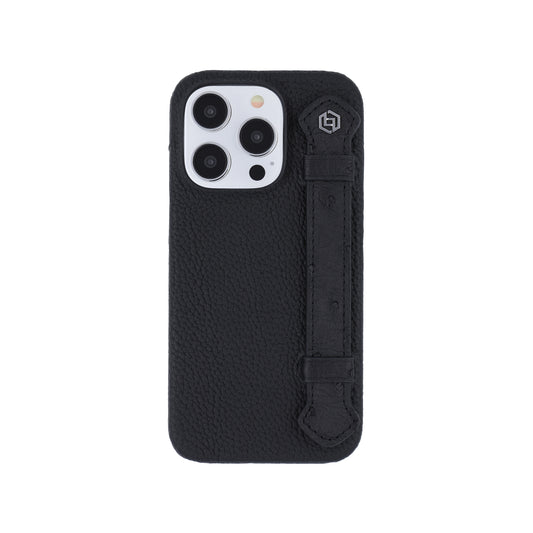 Black with ostrich side strap Black - iPhone 14 pro