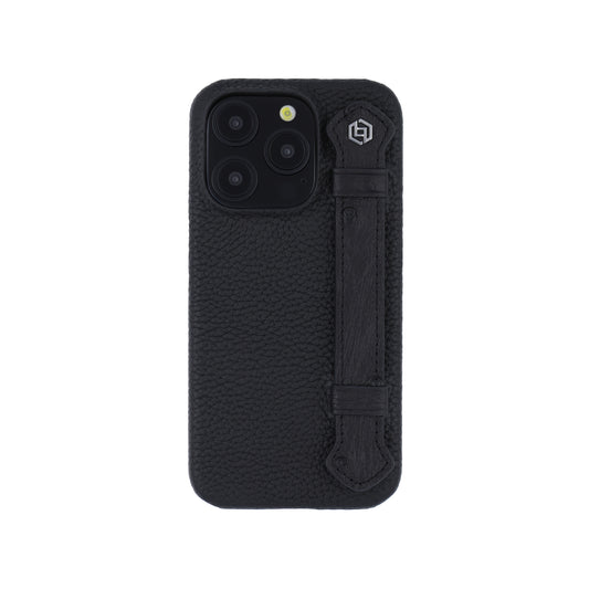 Black with ostrich side strap Black - iPhone 15 pro