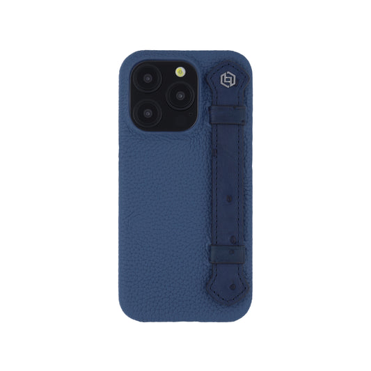 Blue with ostrich side strap Blue - iPhone 15 pro