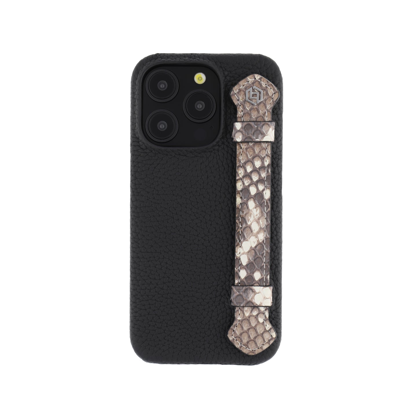 Black with python side strap Natural - iPhone 15 pro