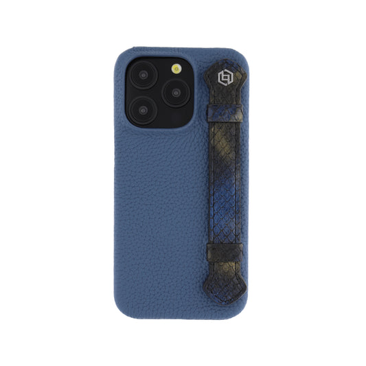 Blue with python side strap Blue Gold - iPhone 15 pro