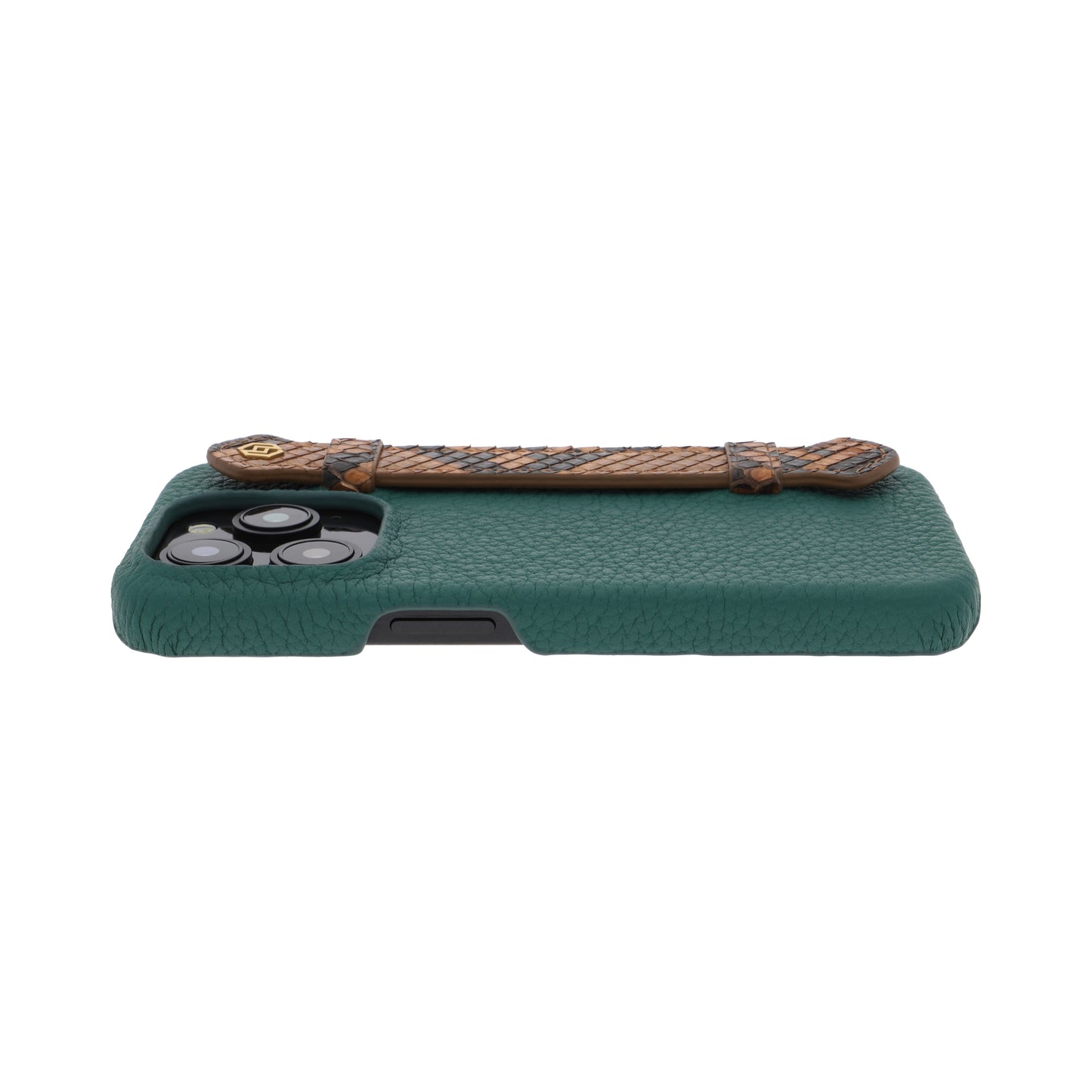 Green with python side strap Brown - iPhone 15 pro