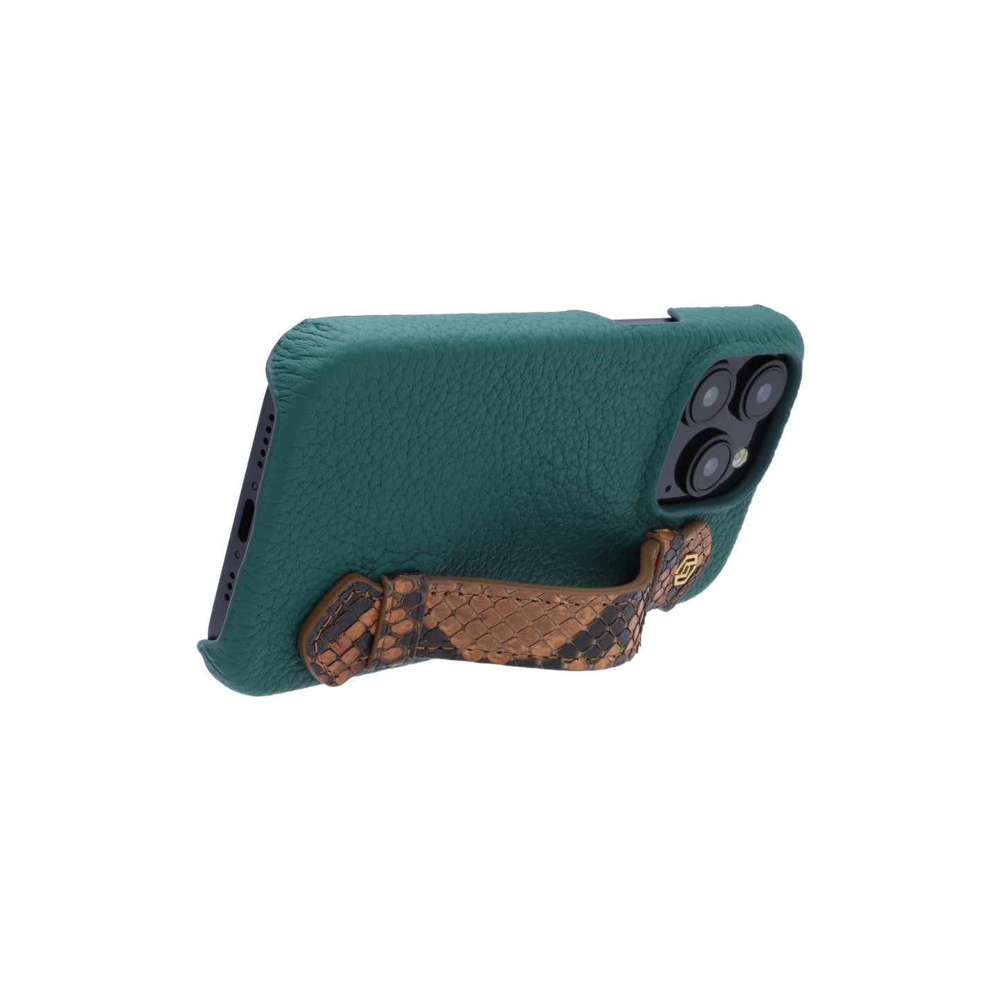 Green with python side strap Brown - iPhone 15 pro