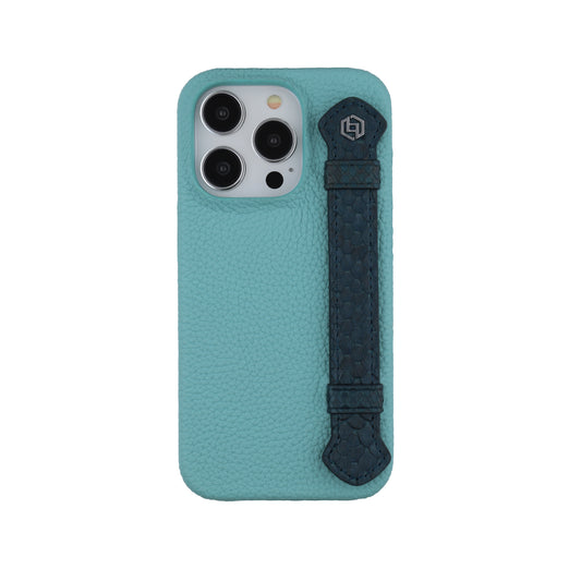 Macaron Blue with python side strap Blue - iPhone 14 pro