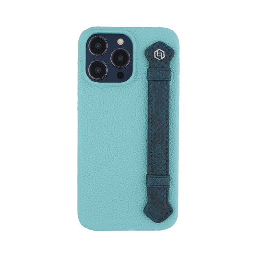 Macaron Blue with python side strap Blue - iPhone 14 pro max