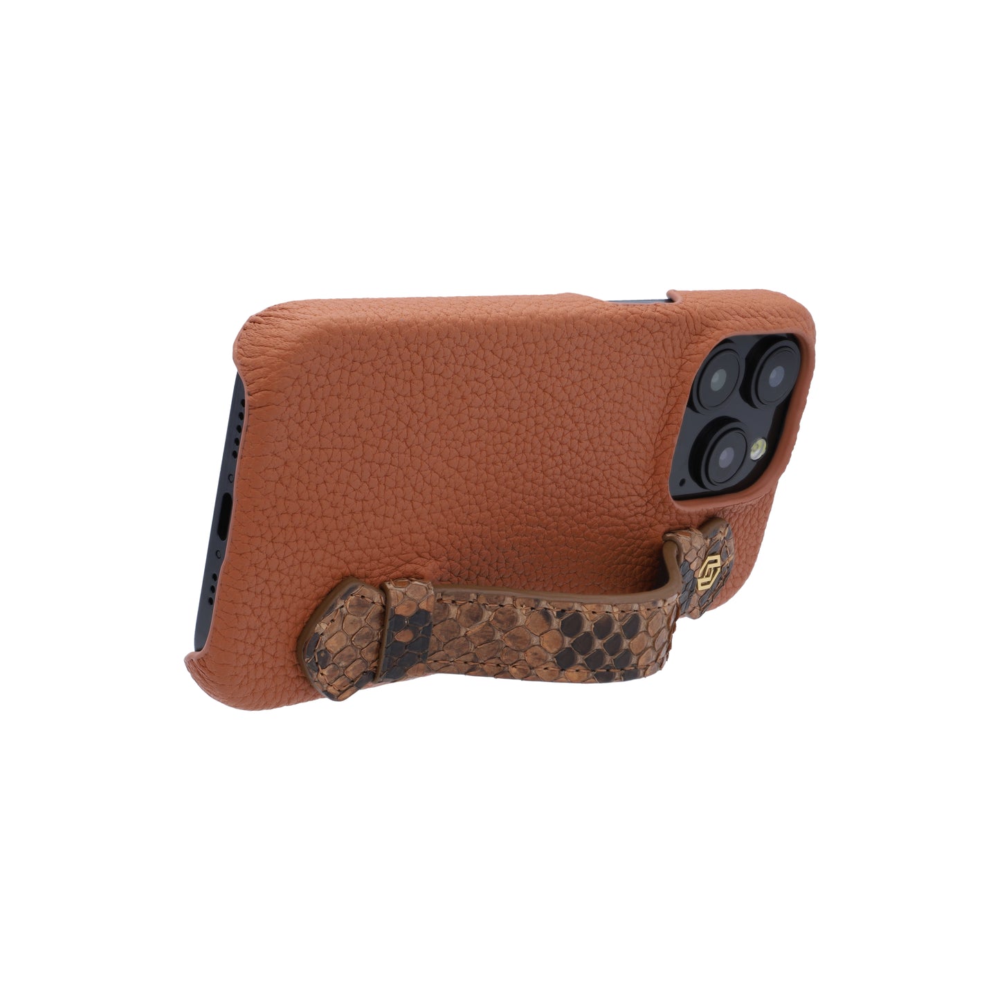 Tan with python side strap Brown - iPhone 15 pro