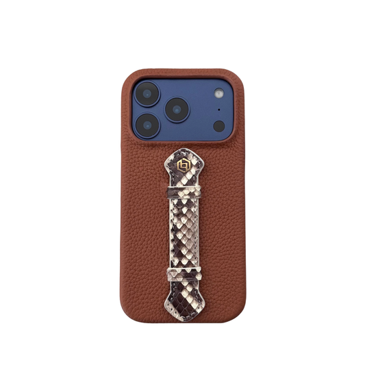 Tan togo with python middle strap Beige - iPhone 17 pro