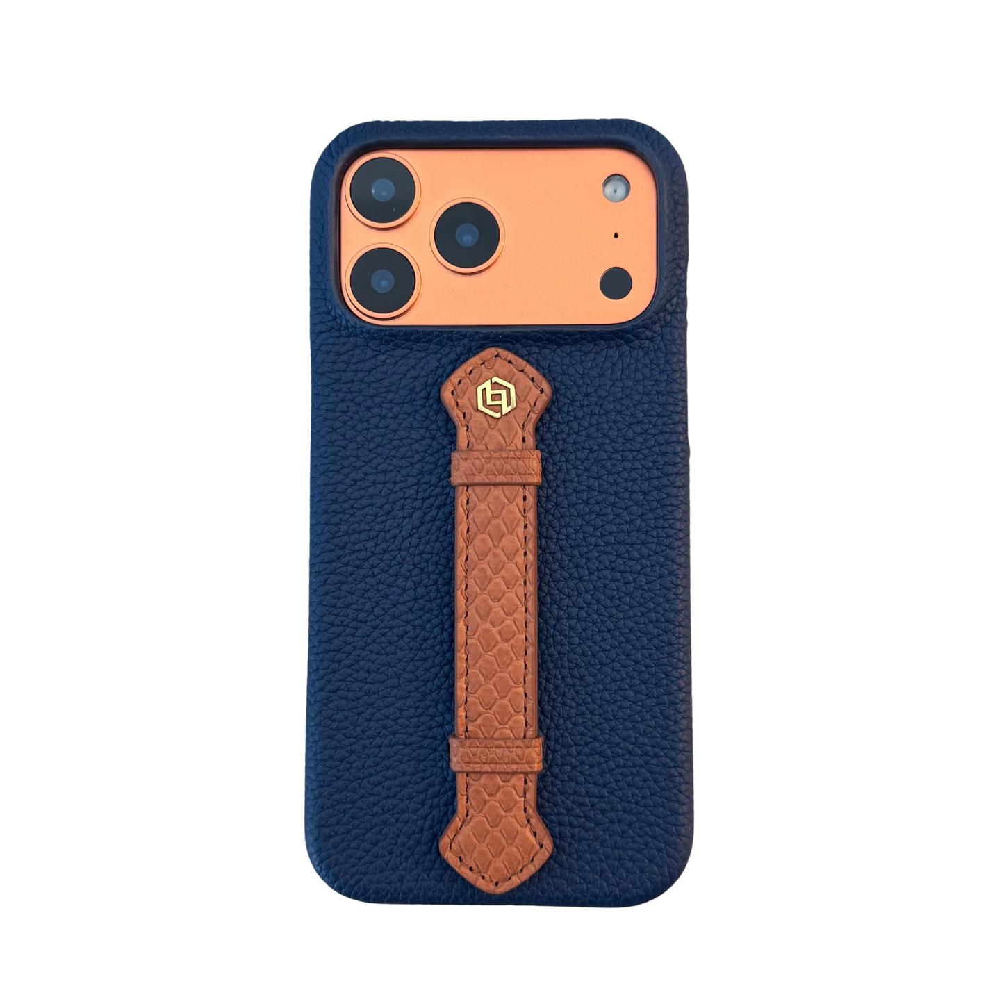 Deep Blue togo with python middle strap Brown - iPhone 17 pro max