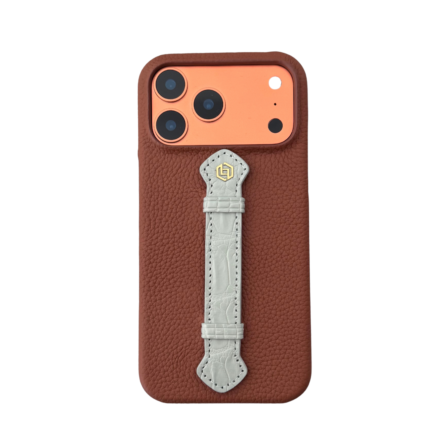 Tan togo with croco middle strap Grey - iPhone 17 pro max