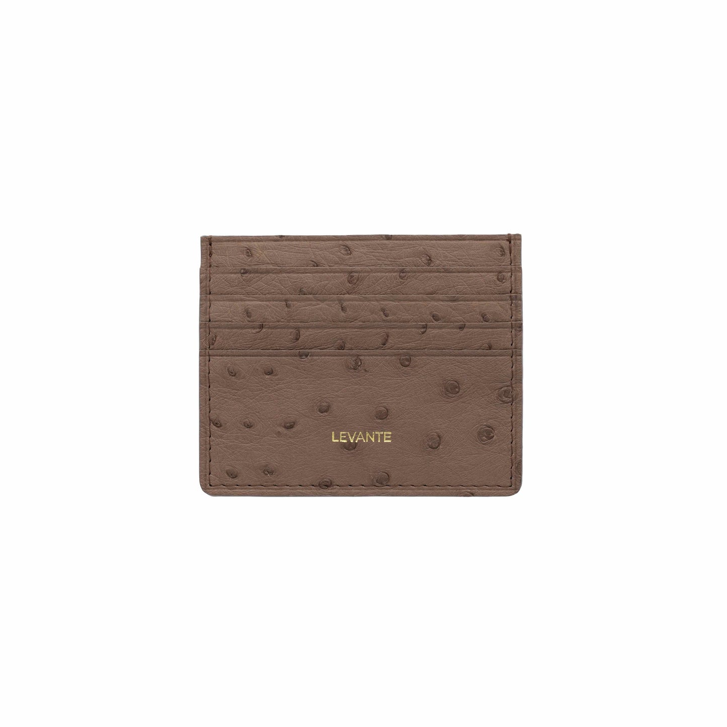 Taupe - Card Holder Ostrich