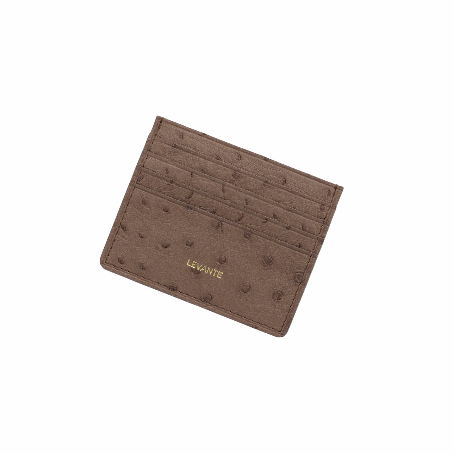 Taupe - Card Holder Ostrich